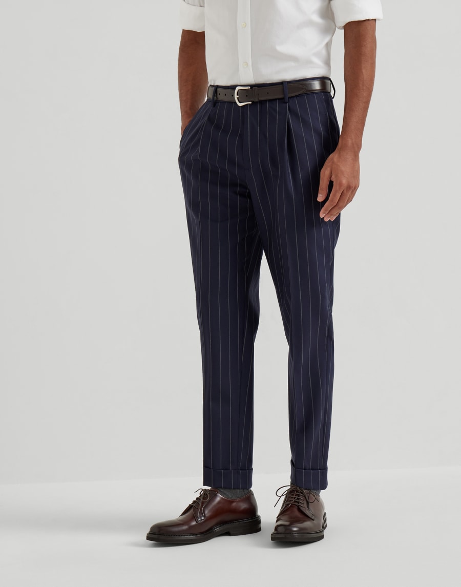 Pantalone in lana vergine Blu Uomo - Brunello Cucinelli