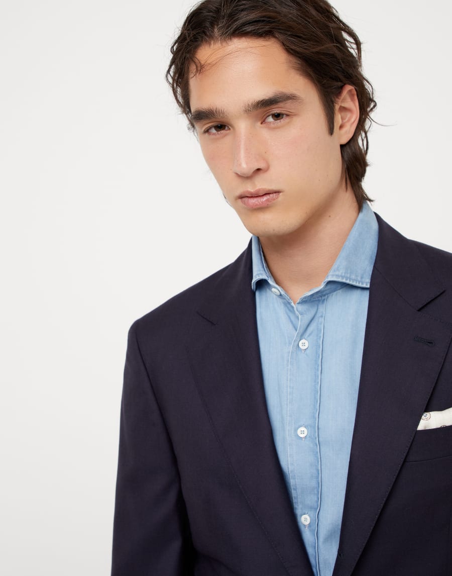 Cashmere blazer Navy Blue Man - Brunello Cucinelli