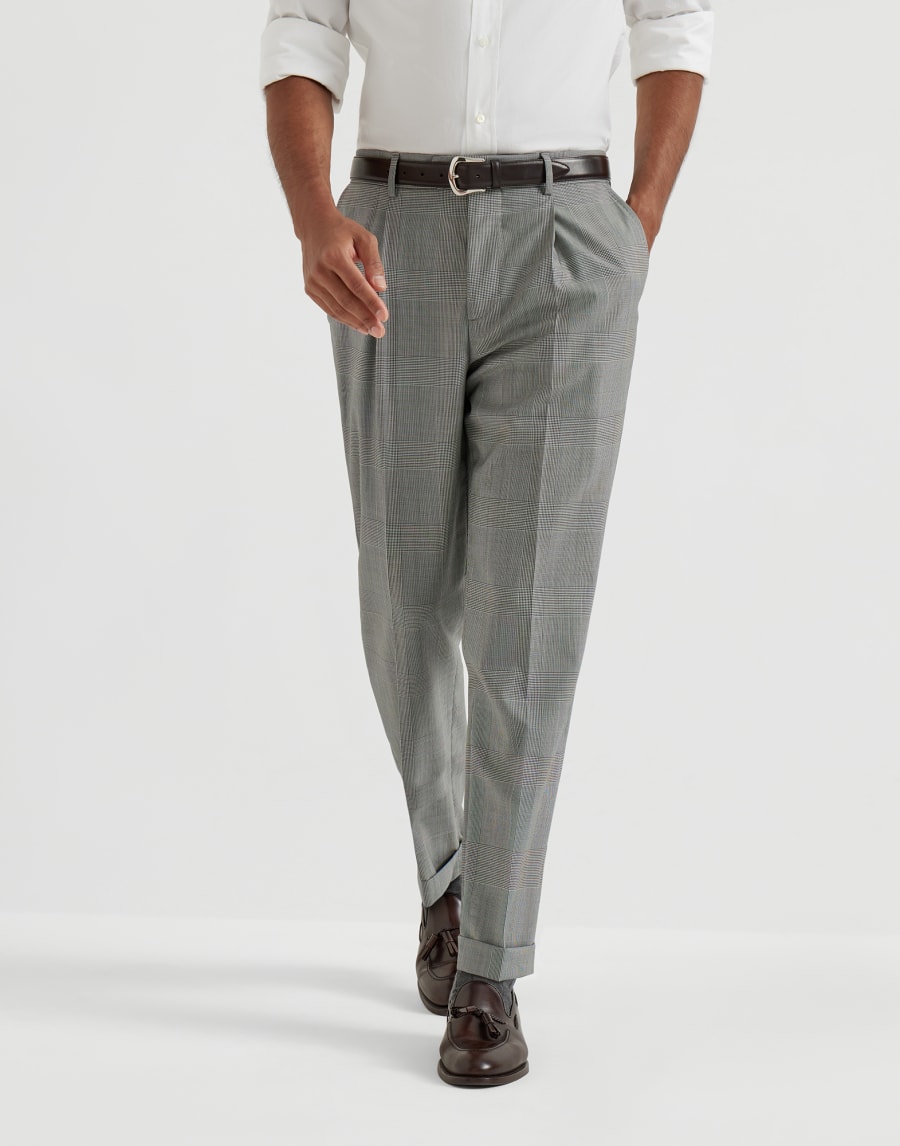 Pantalone Principe di Galles Grigio Uomo - Brunello Cucinelli