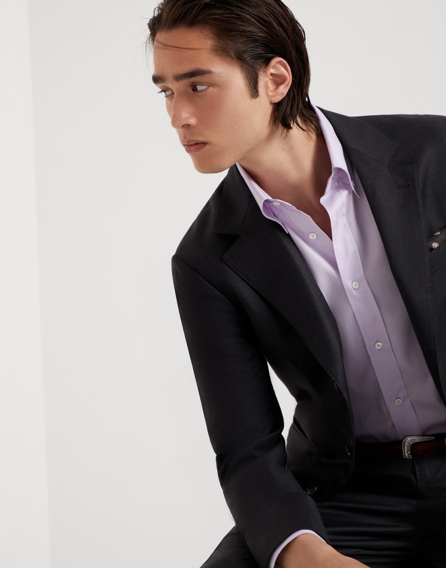 Twill blazer Anthracite Man - Brunello Cucinelli