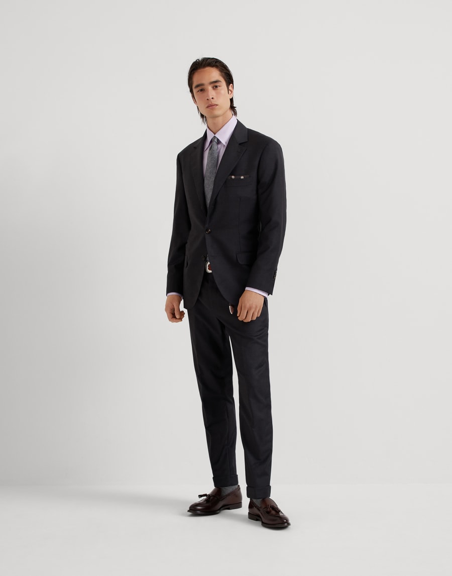 Twill blazer Anthracite Man - Brunello Cucinelli