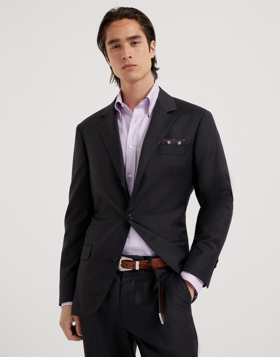 Giacca in batavia Antracite Uomo - Brunello Cucinelli