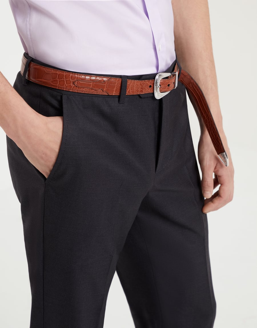 Houndstooth trousers Anthracite Man - Brunello Cucinelli