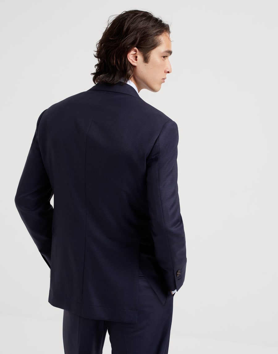 Houndstooth blazer Navy Blue Man - Brunello Cucinelli