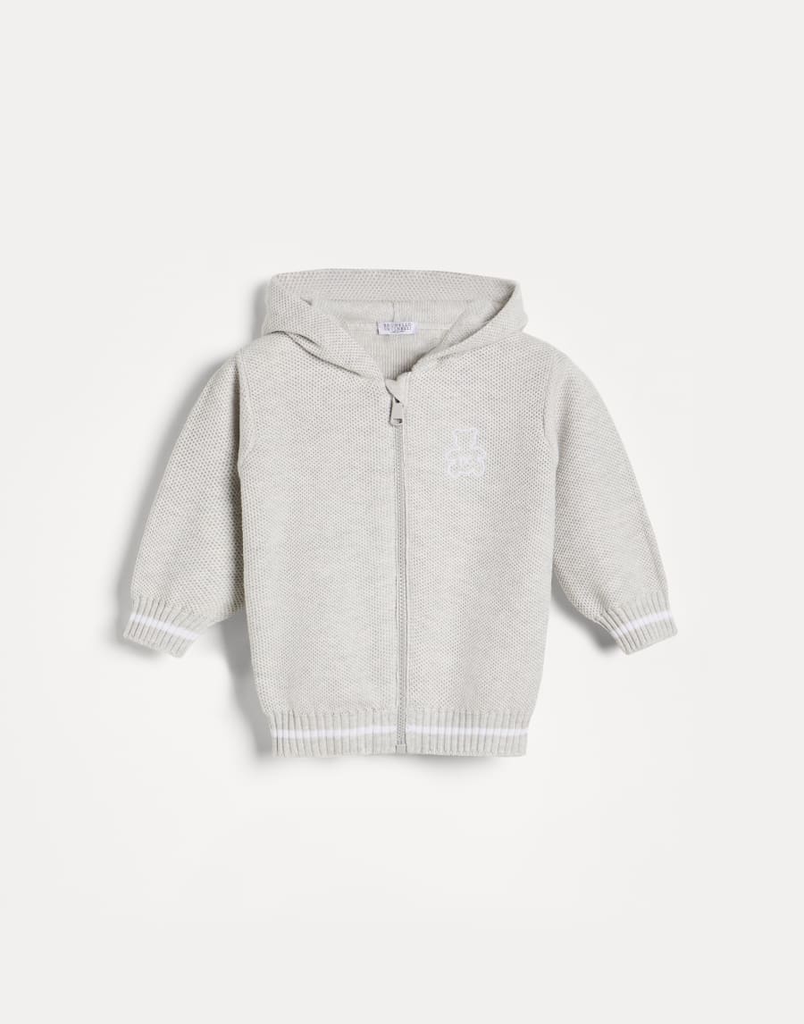 Topwear con cappuccio e zip Bianco Baby - Brunello Cucinelli