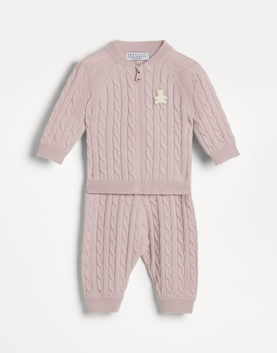 Baby Bernie cable knit sweater Pink Baby - Brunello Cucinelli