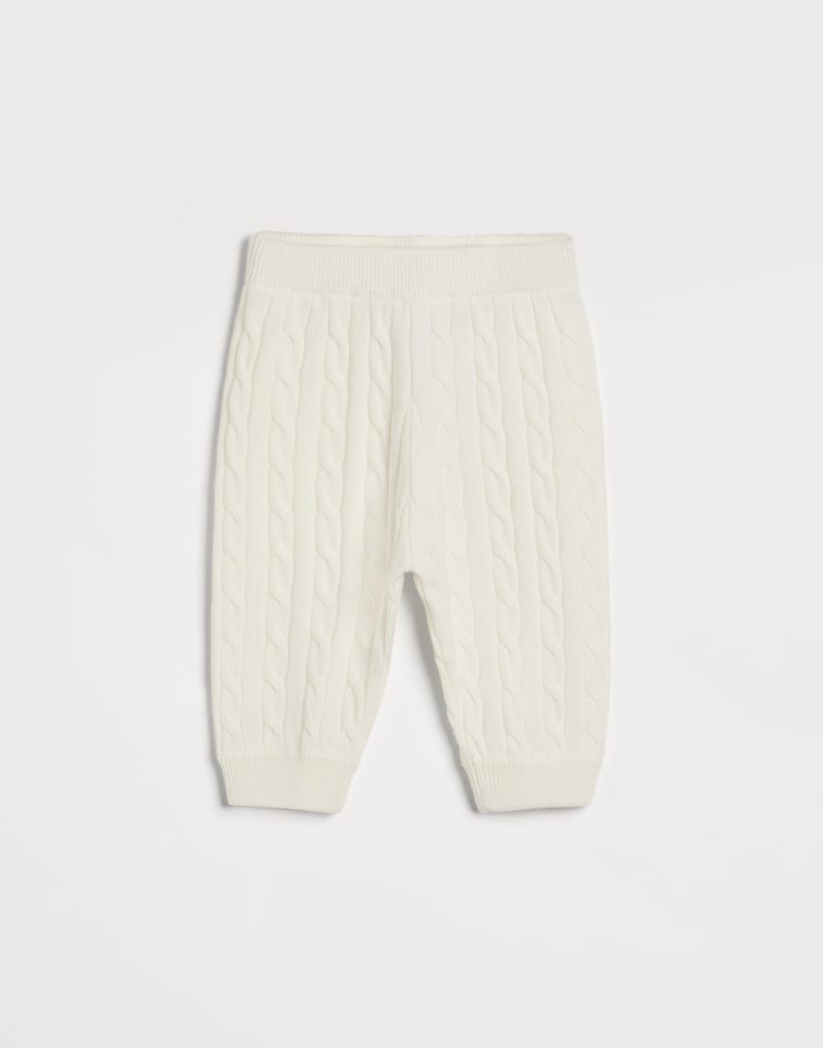 Pantalone Baby Bernie a treccia Bianco Baby - Brunello Cucinelli