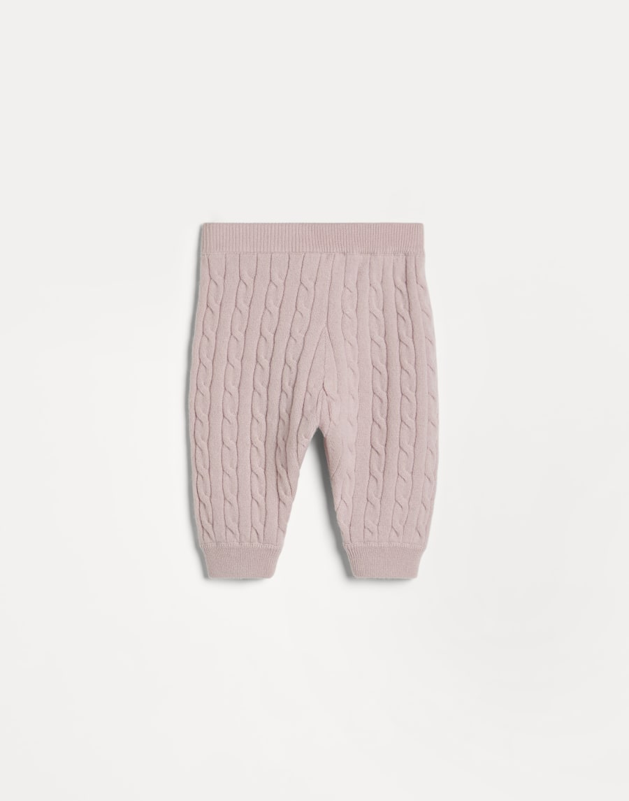 Baby Bernie cable knit trousers Pink Baby - Brunello Cucinelli