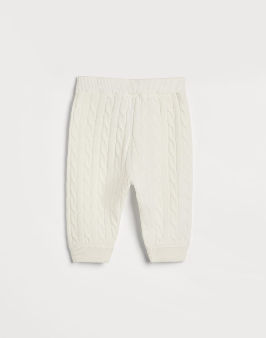 Baby Bernie cable knit trousers White Baby - Brunello Cucinelli