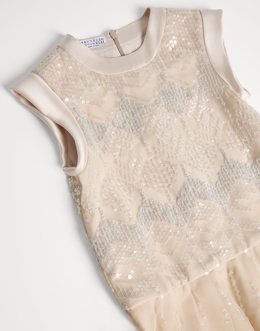 Dazzling Holiday Argyle dress Natural Girls - Brunello Cucinelli