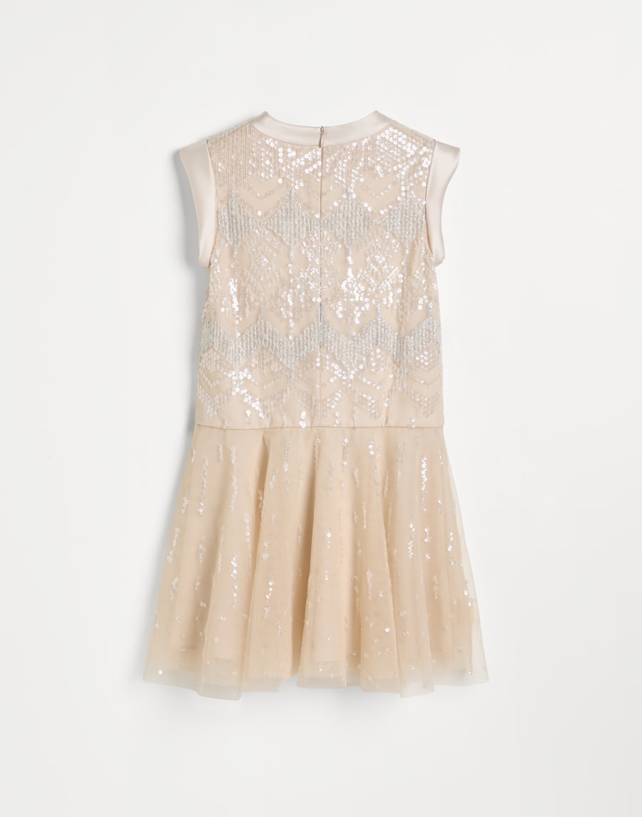 Dazzling Holiday Argyle dress Natural Girls - Brunello Cucinelli