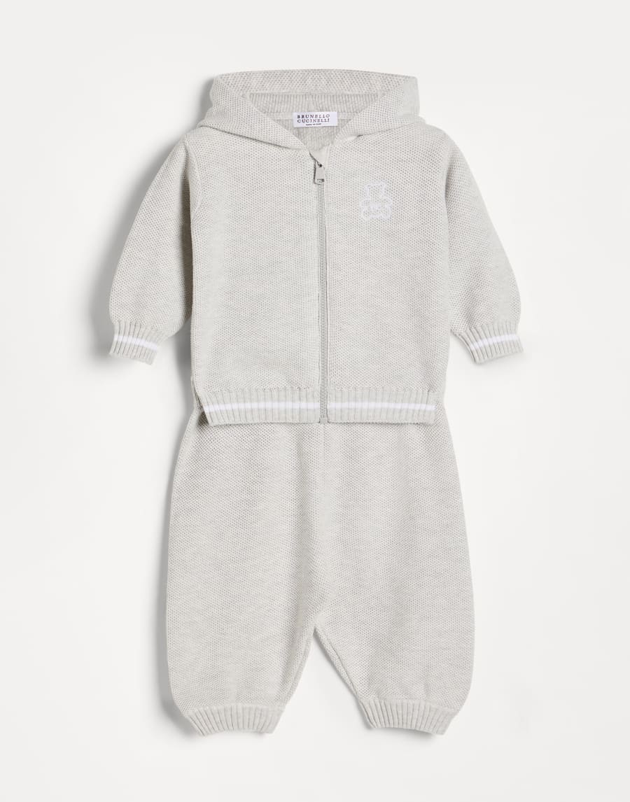 Hooded zip-up sweatshirt White Baby - Brunello Cucinelli