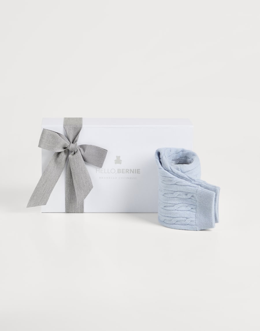 Pantalón Baby Bernie trenzado Celeste Bebé - Brunello Cucinelli