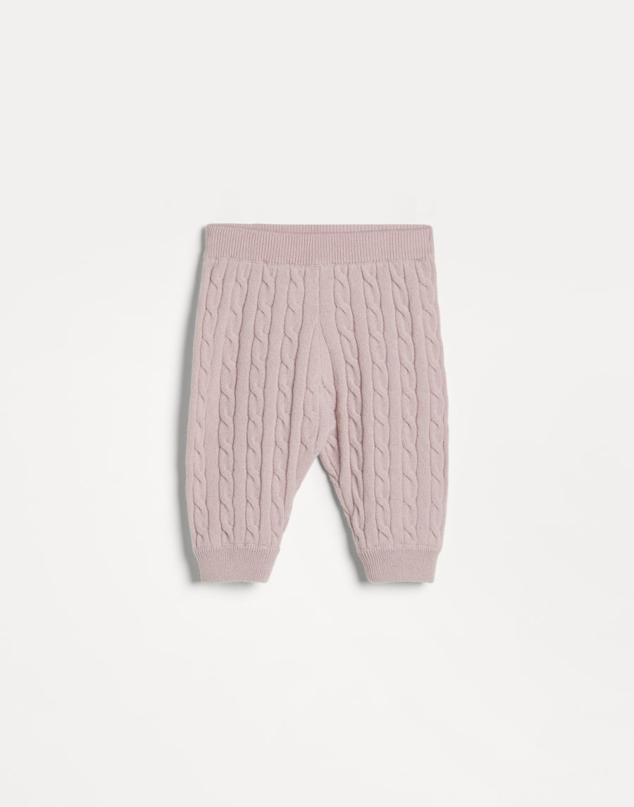 Baby Bernie cable knit trousers Pink Baby - Brunello Cucinelli