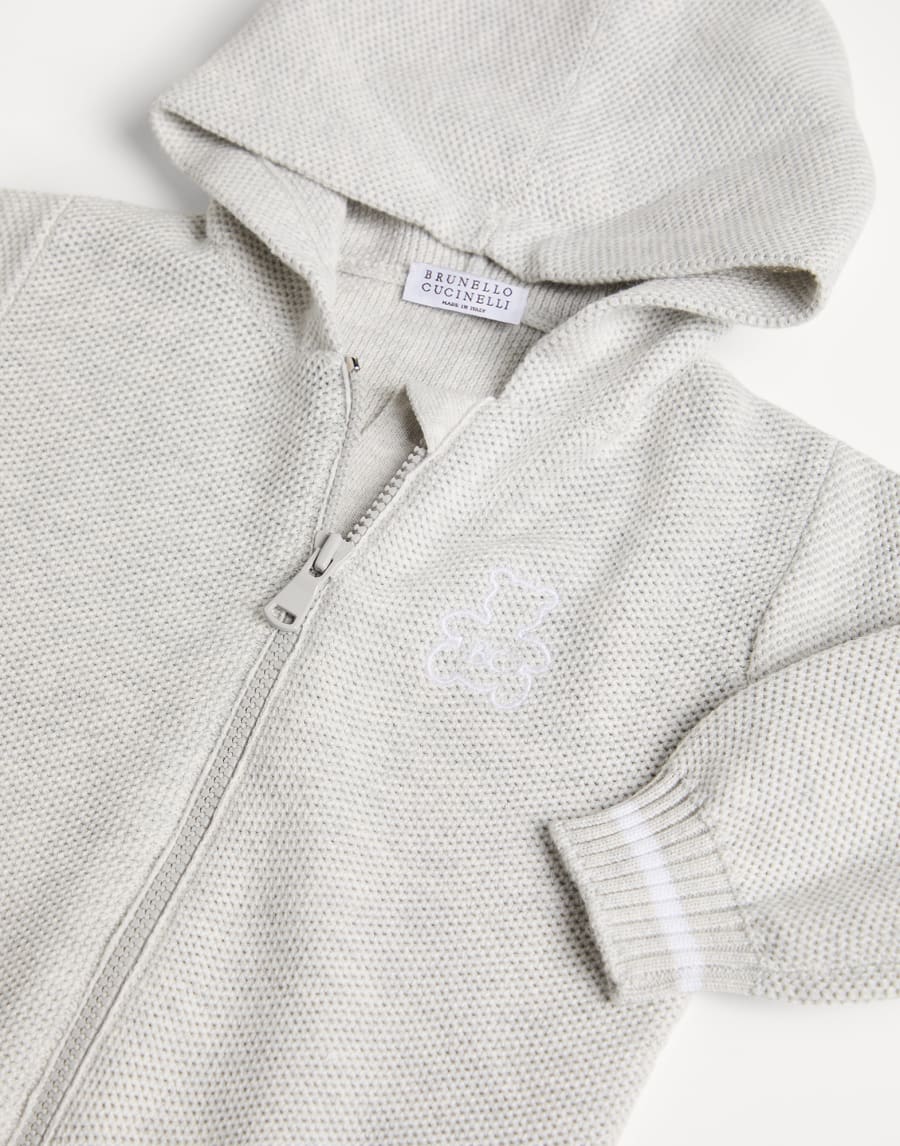 Hooded zip-up sweatshirt White Baby - Brunello Cucinelli