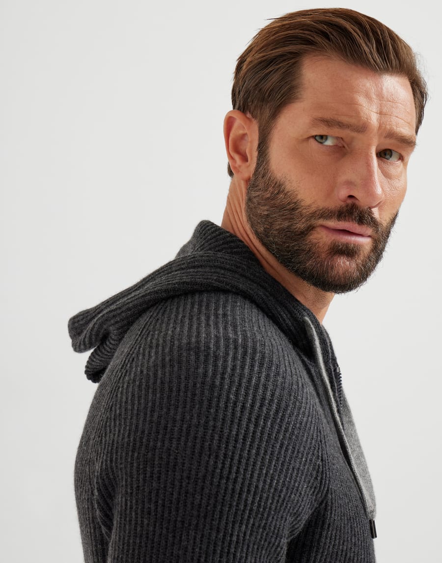 Sweatshirt with logo Charcoal Man - Brunello Cucinelli