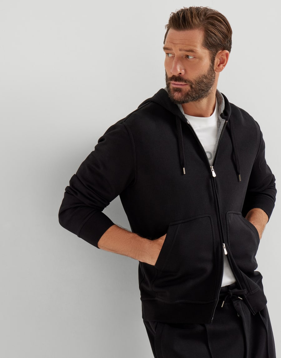 Double cloth sweatshirt Black Man - Brunello Cucinelli