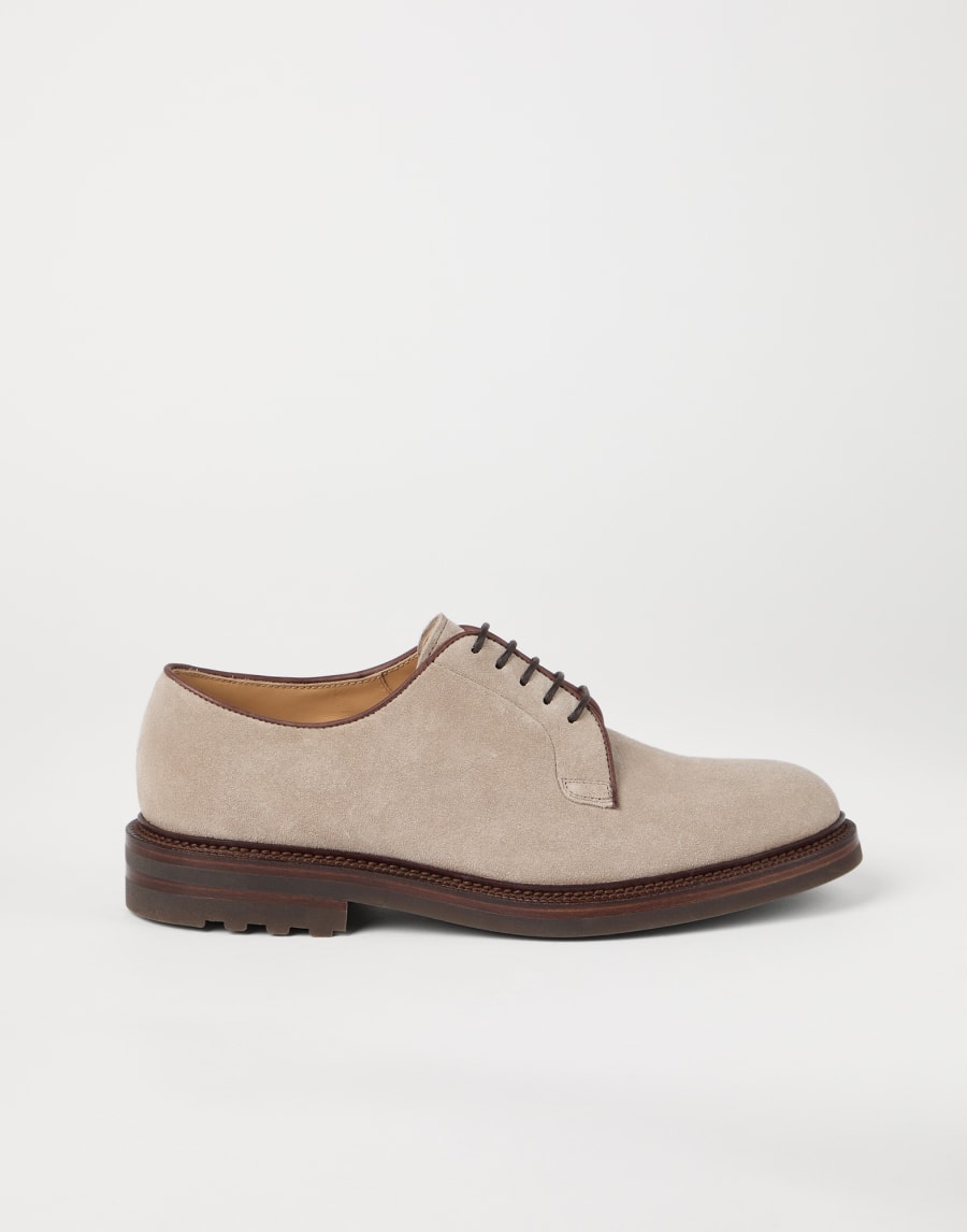 Suede derby Cool Beige Man - Brunello Cucinelli