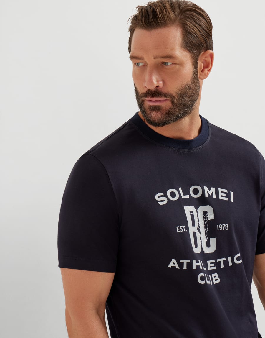 Jersey T-shirt Navy Blue Man - Brunello Cucinelli