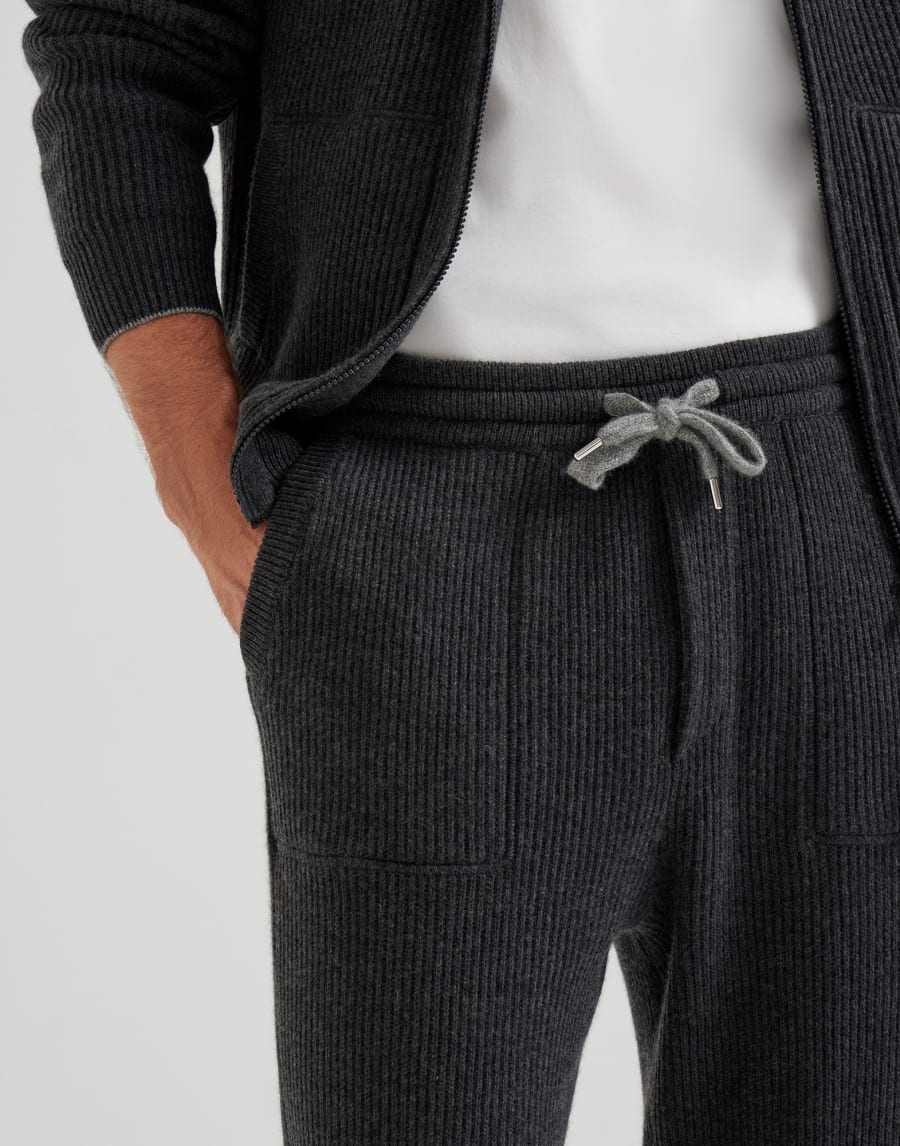Gestrickte Jogginghose Kohlschwarz Herren - Brunello Cucinelli