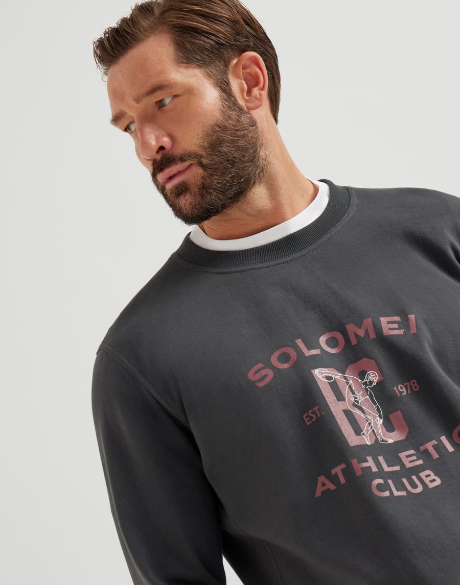 Sweatshirt with print Charcoal Man - Brunello Cucinelli