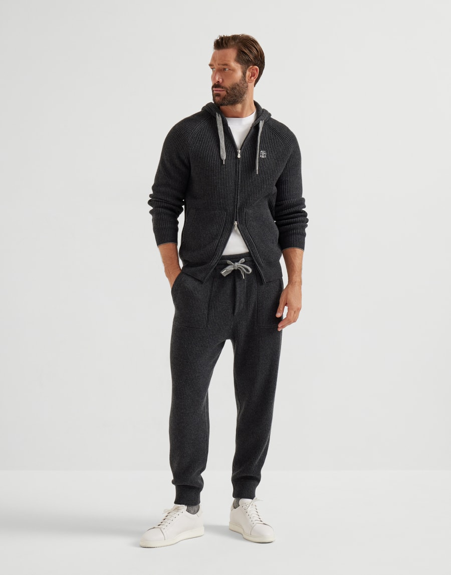 Gestrickte Jogginghose Kohlschwarz Herren - Brunello Cucinelli