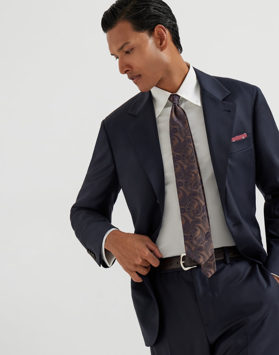 Giacca in batavia Blu Navy Uomo - Brunello Cucinelli