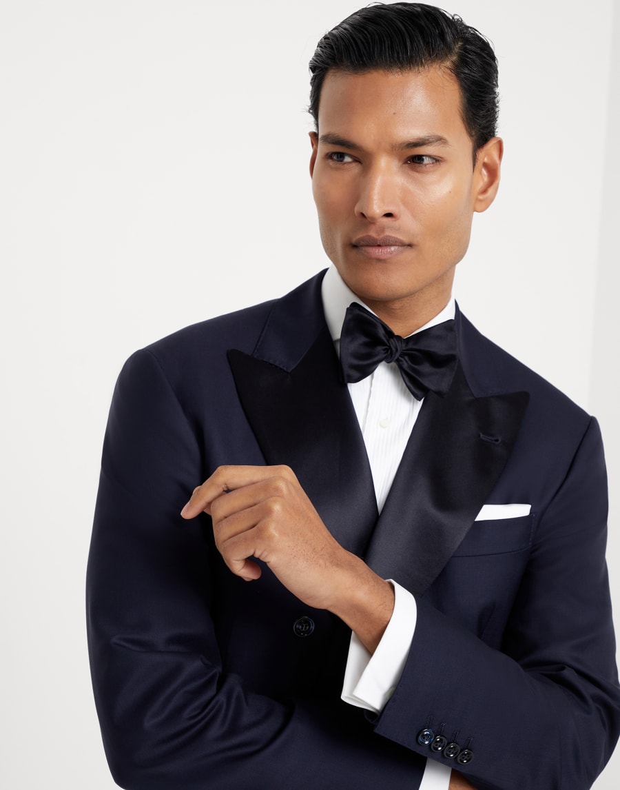 Tuxedo with one-and-a-half-breasted jacket Navy Blue Man - Brunello Cucinelli