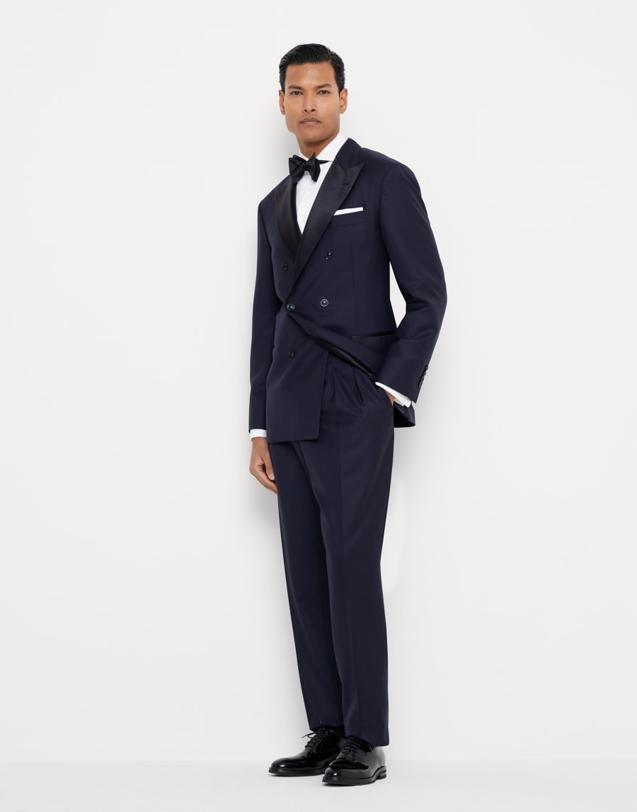 Tuxedo with one-and-a-half-breasted jacket Navy Blue Man - Brunello Cucinelli