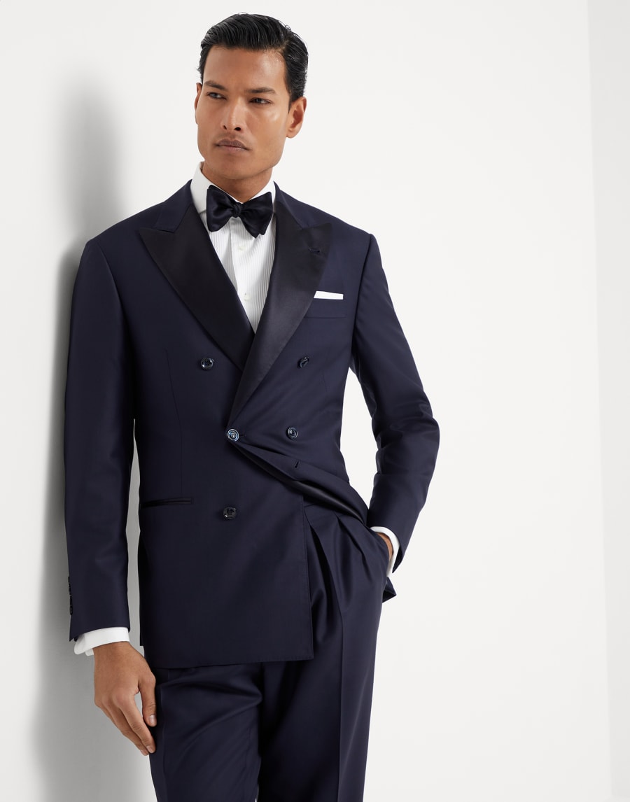 Tuxedo with one-and-a-half-breasted jacket Navy Blue Man - Brunello Cucinelli