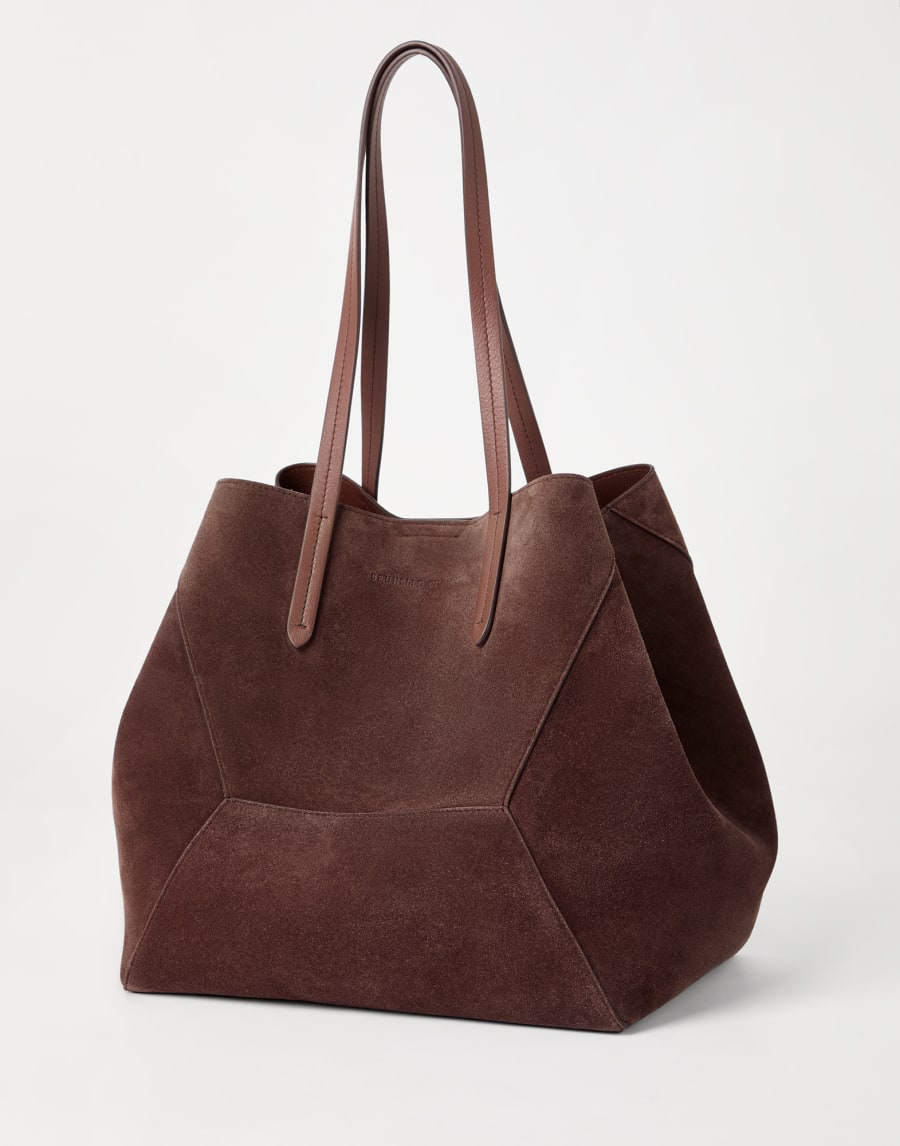 Сумка BC Duo из замши Бургунди Женщина - Brunello Cucinelli