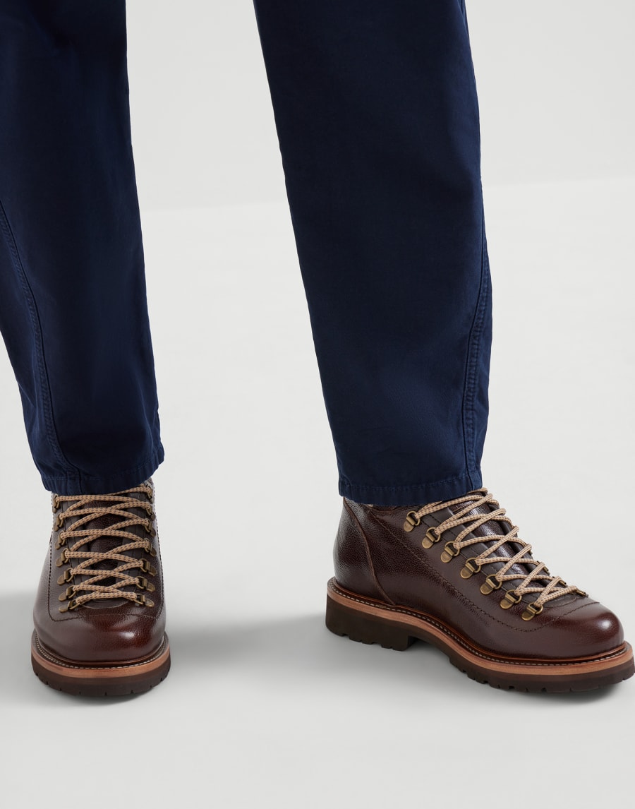 Calfskin Mountain Boot Espresso Man - Brunello Cucinelli
