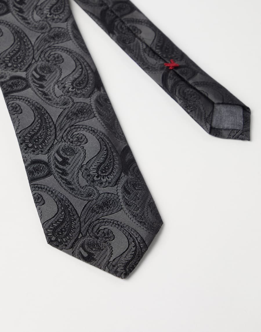 Paisley silk tie Slate Man - Brunello Cucinelli