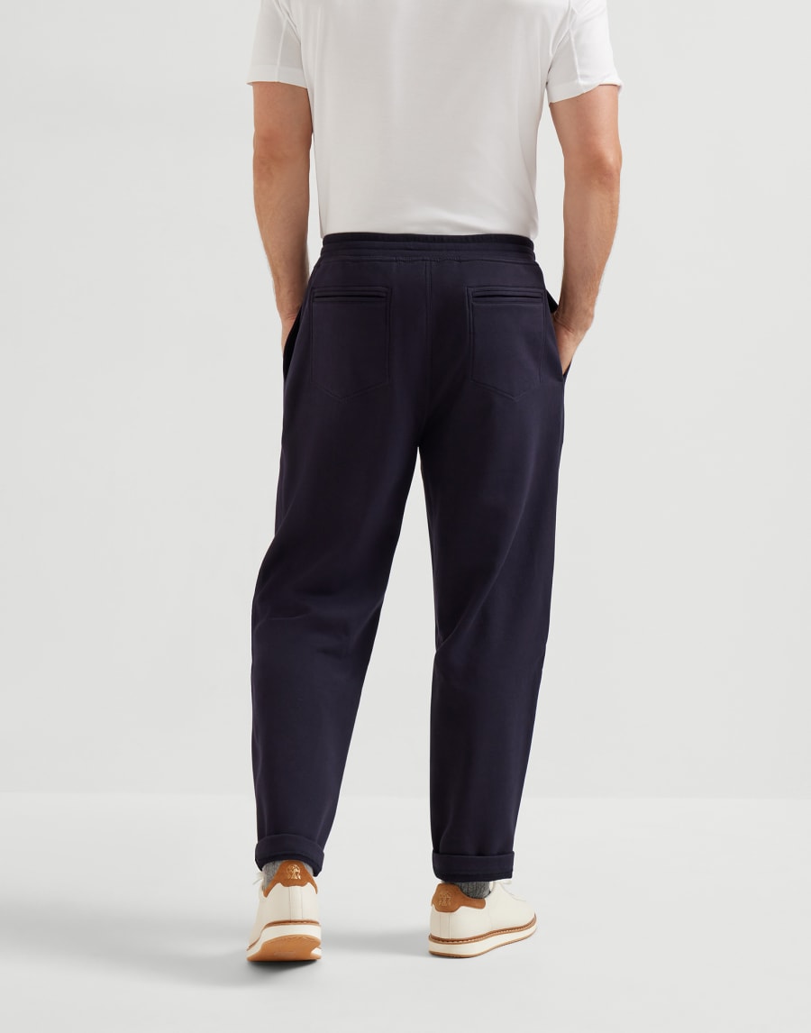 French terry trousers Navy Blue Man - Brunello Cucinelli