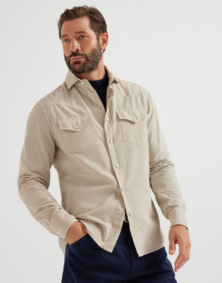 Camicia easy fit Corno Naturale Uomo - Brunello Cucinelli
