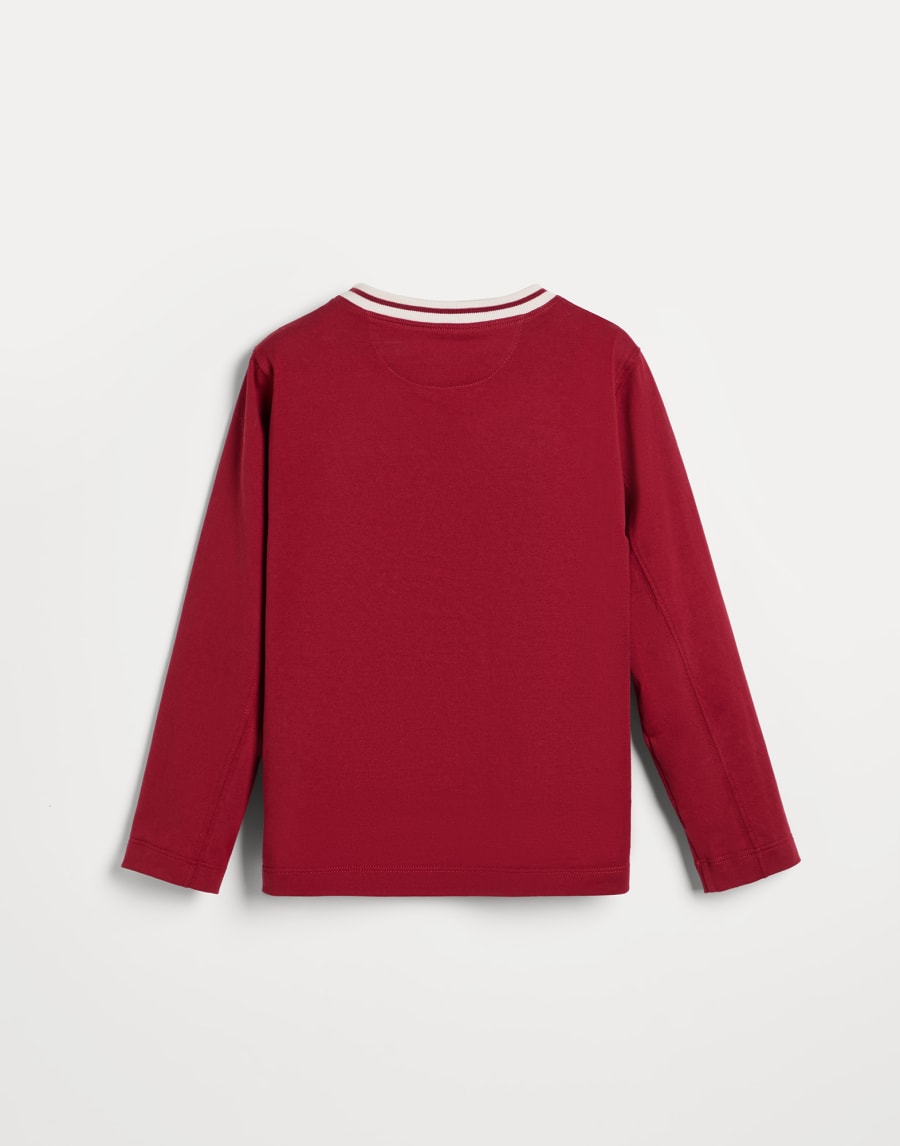 Striped jersey T-shirt Red Boys - Brunello Cucinelli
