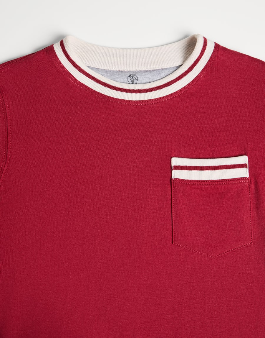 Striped jersey T-shirt Red Boys - Brunello Cucinelli