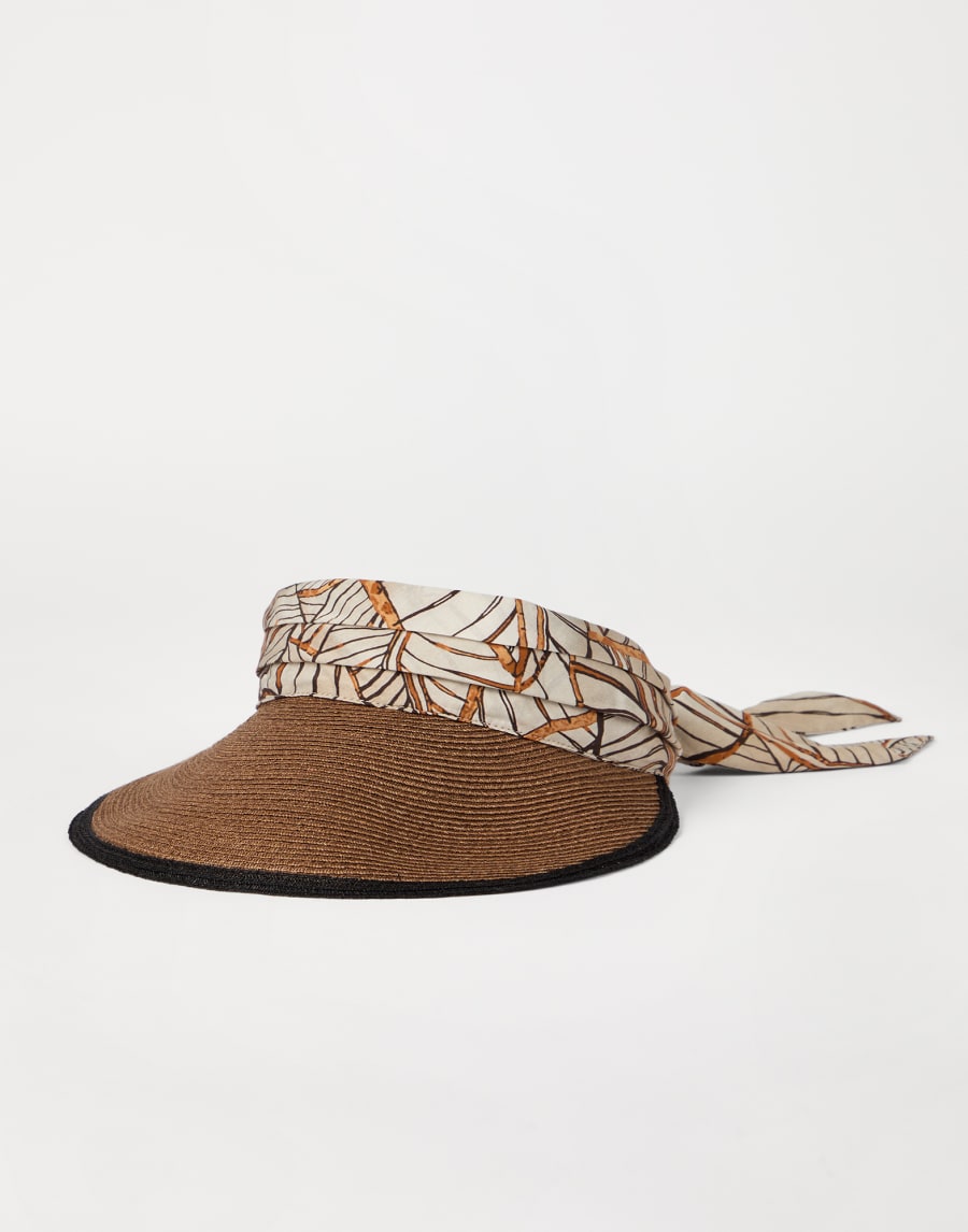 Papyrus print visor Chocolate Woman - Brunello Cucinelli