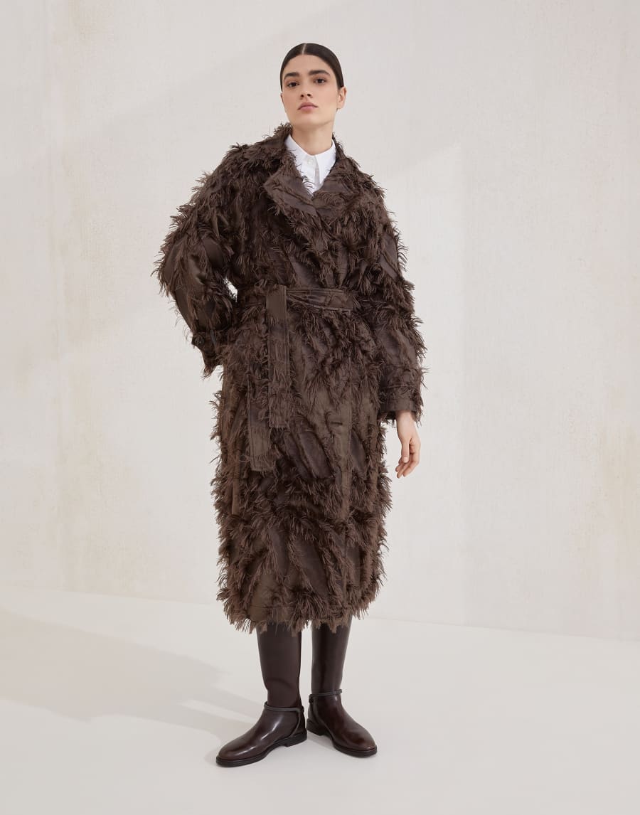 Cappotto in fil coupé Dracaena Marrone Donna - Brunello Cucinelli