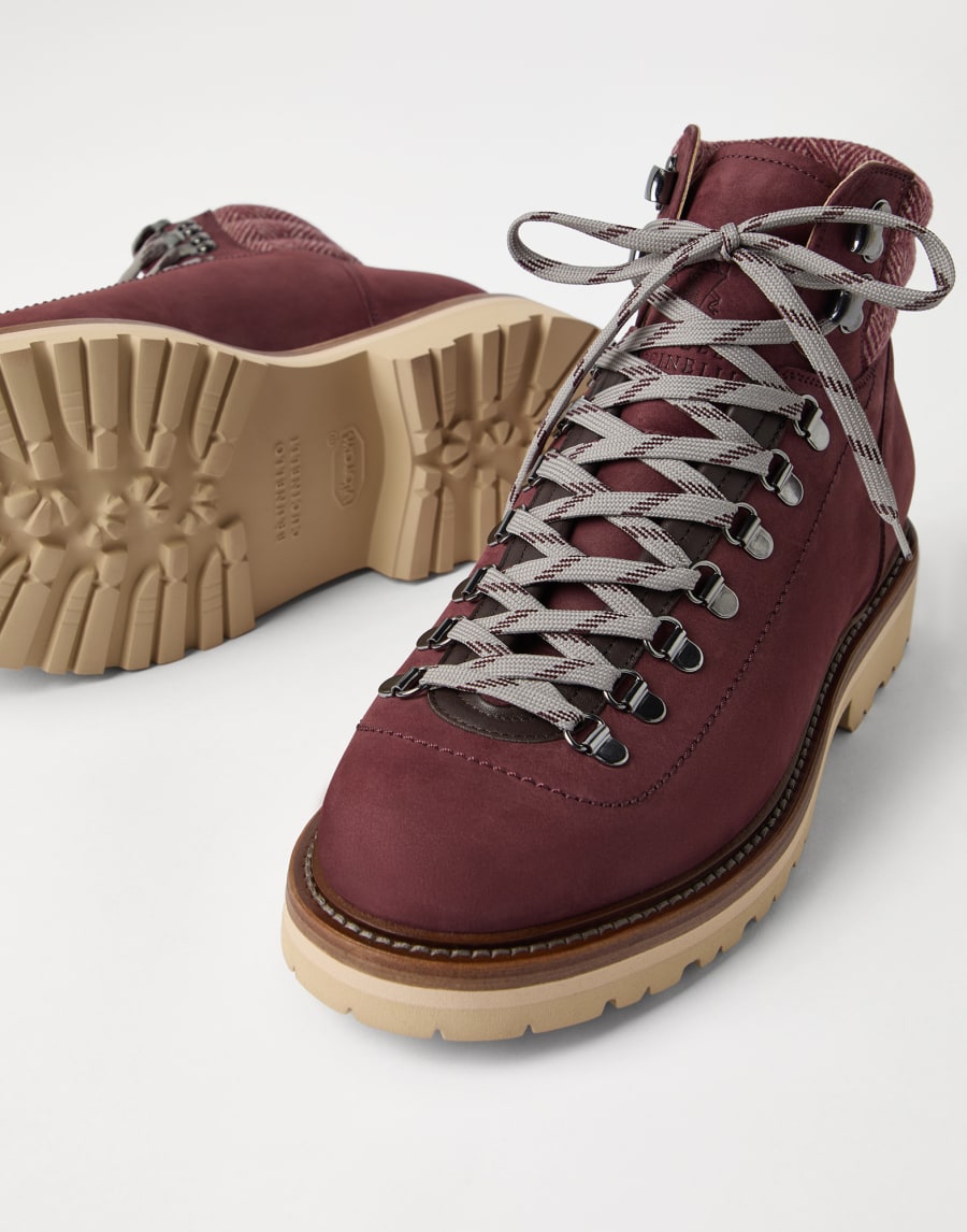 누벅 부츠 아마란토 남성 - Brunello Cucinelli