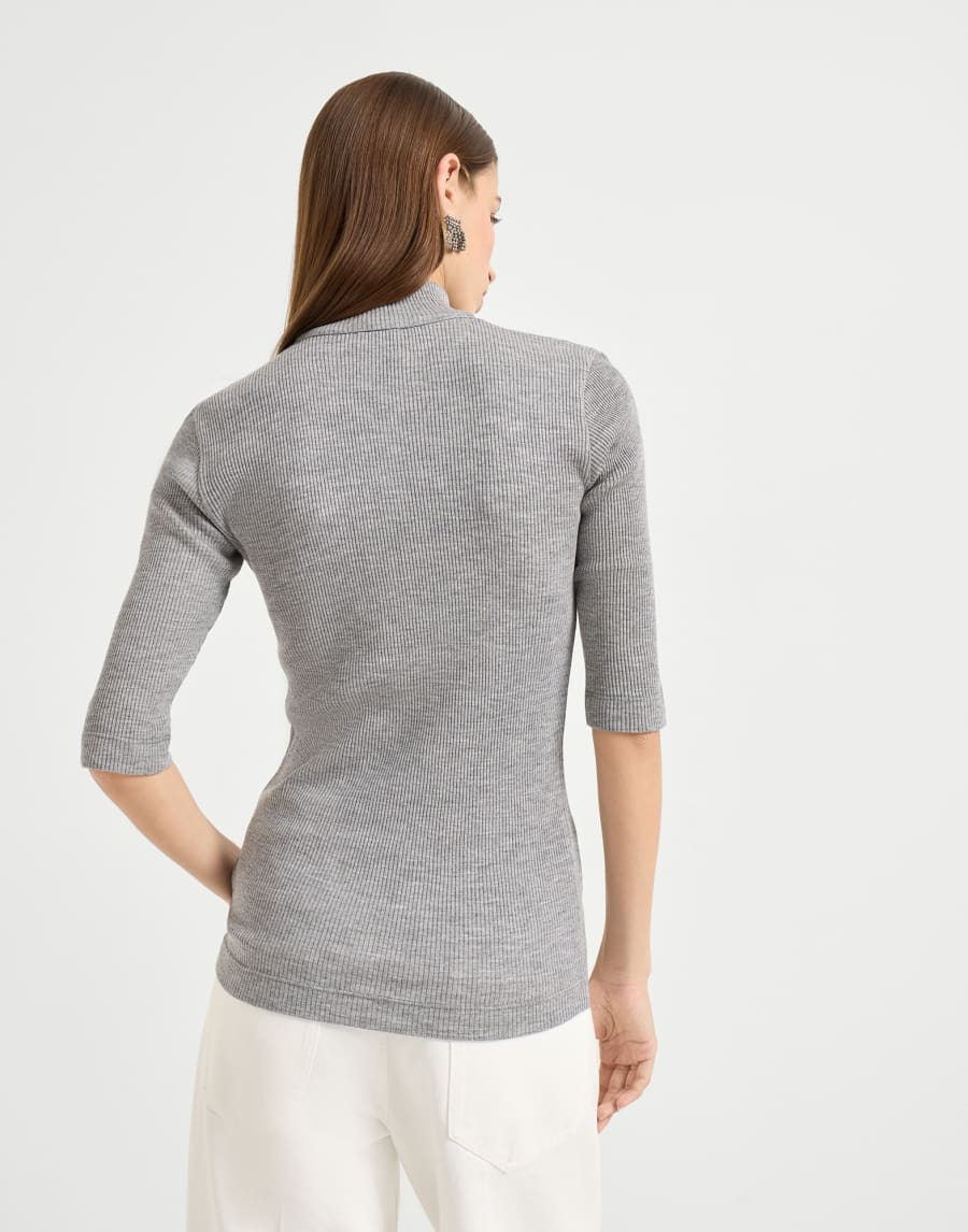T-Shirt mit Monili Grau Damen - Brunello Cucinelli