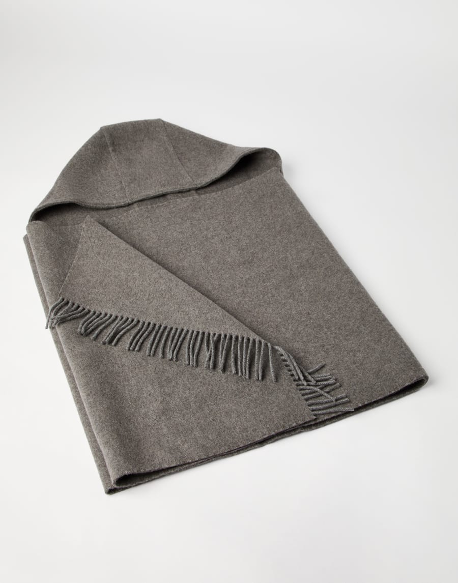 Knit scarf with hood Grey Woman - Brunello Cucinelli