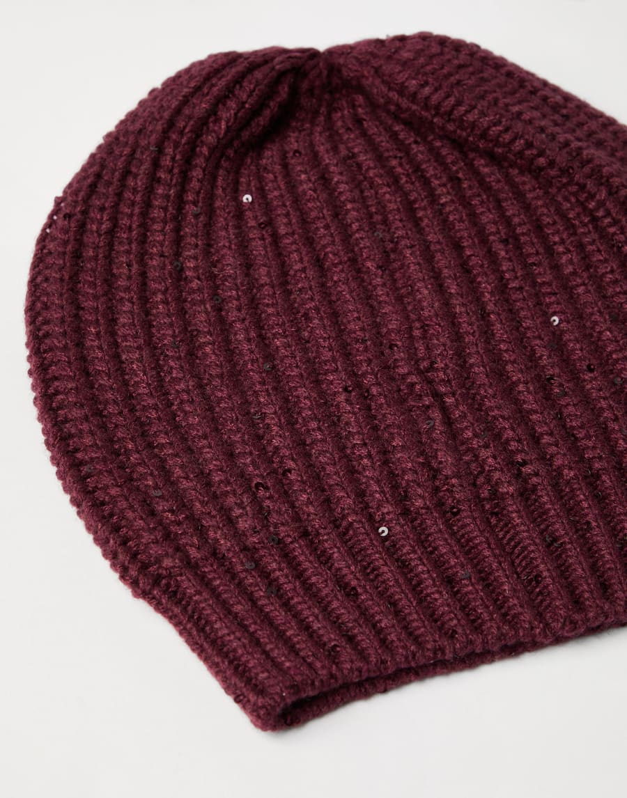 Cashmere and silk beanie Amaranth Woman - Brunello Cucinelli
