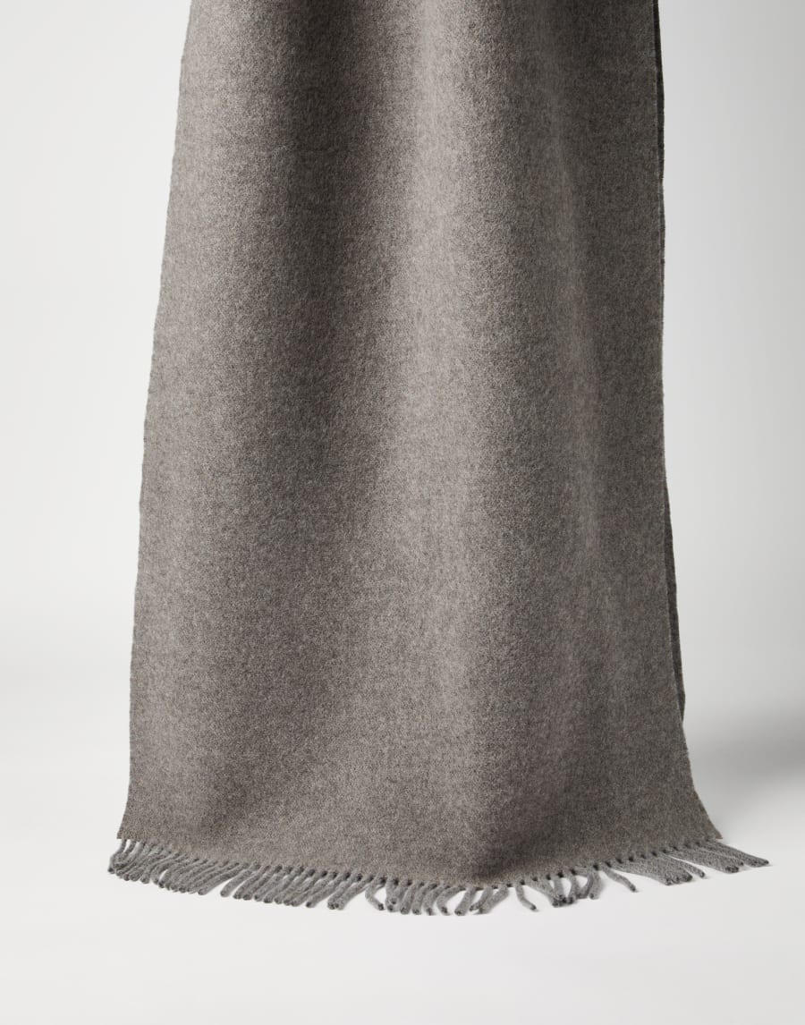 Écharpe en maille à capuche Gris Femme - Brunello Cucinelli