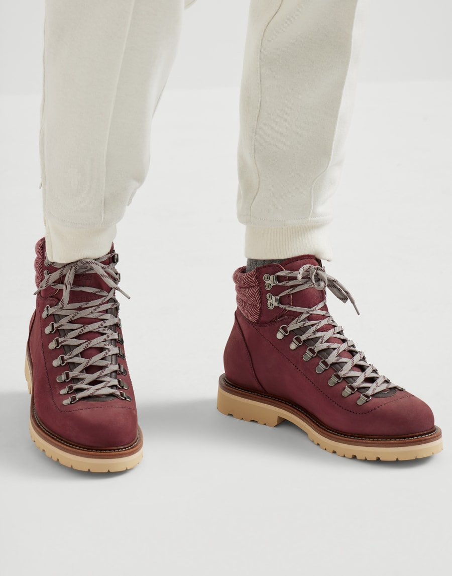 Nubuck boots Amaranth Man - Brunello Cucinelli