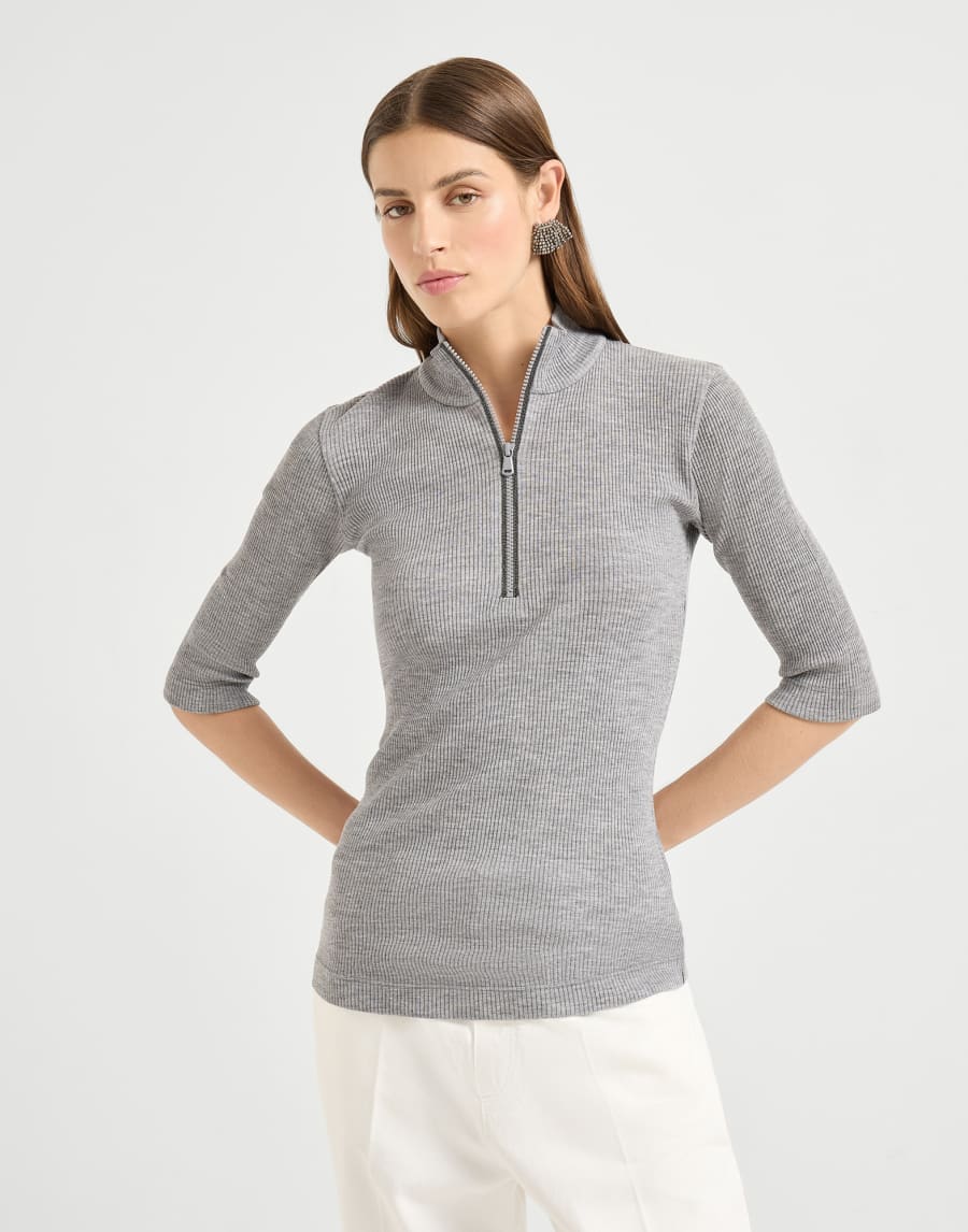 Tee-shirt avec Monile Gris Femme - Brunello Cucinelli