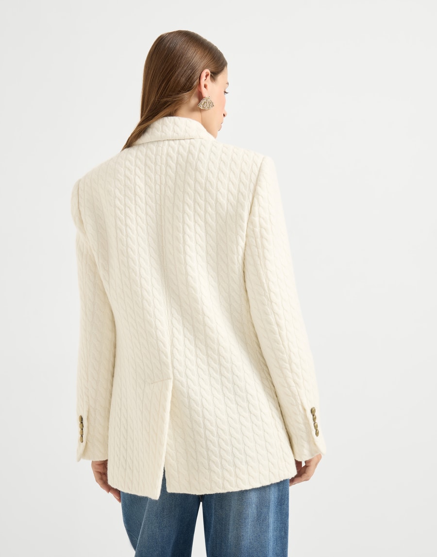 Cashmere cable knit blazer White Woman - Brunello Cucinelli