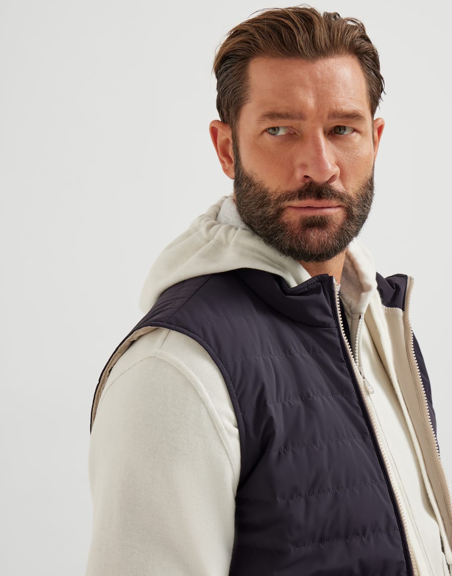 Lightweight down vest Navy Blue Man - Brunello Cucinelli