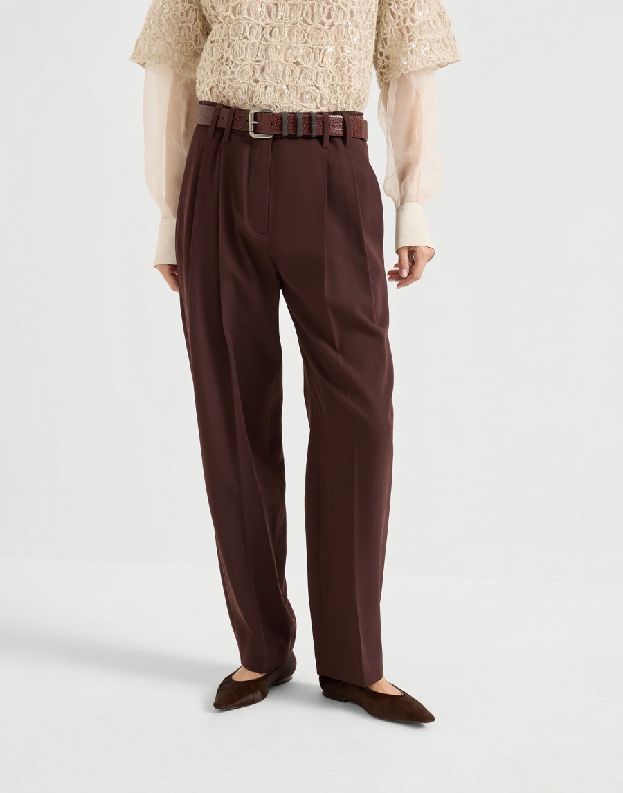 Pantalon Slouchy Bourgogne Femme - Brunello Cucinelli