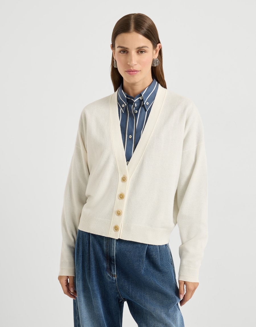 Cardigan en cachemire Blanc Femme - Brunello Cucinelli